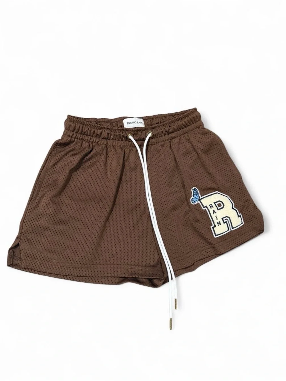 Ryoko Rain Brown Mesh Athletic Shorts with “R”Patch size small Unisex